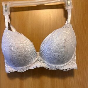 womens bra set 2piece, white and tan 36D